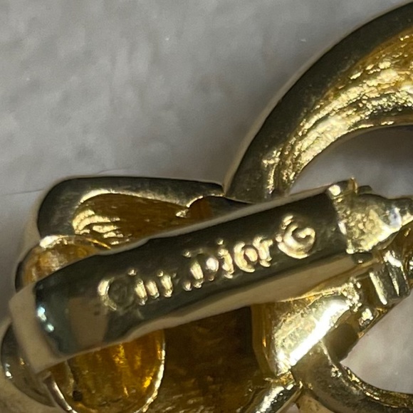 Christian Dior Vintage Grosse Gold Plated Clip-on Earrings - Picture 11 of 11